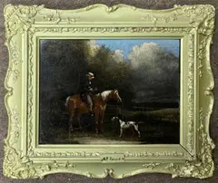 Hunter, Horse and Dog by Augustus S. Boult, oil, sold Nov 2023