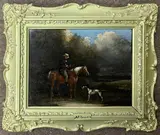 Hunter, Horse and Dog by Augustus S. Boult, oil, sold Nov 2023