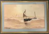 A Grey Morning by William H. Pearson, 1913, watercolour, sold Nov 2023