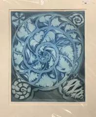 Shell Design by Maureen Cooper, 1987, pencil, offered Nov 2023