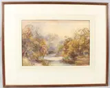 Fisherman seated on a riverbank by James Gresley, watercolour, offered Mar 2026