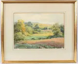 Landscape with distant church by Henry John Sylvester Stannard, watercolour, offered Mar 2026