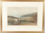 Landscape with cattle and sheep grazing by Anthony Van Dyke Copley Fielding, watercolour, offered Mar 2026
