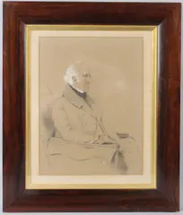 Portrait of Sir John Bayley by George Richmond, charcoal, sold Mar 2026