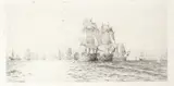 Battle of Trafalgar drypoint laid on card by William Lionel Wyllie, print (other), offered Mar 2026