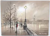 London Romance by Pete Rumney, oil on canvas, sold Feb 2026