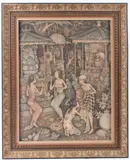Balinese mythological scene of figures acrylic by J Kelut Sundra, acrylic on canvas, sold Feb 2026