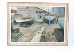 Sueter's Yard Shoreham' oil on board signed with initials exhibition label verso 39.5 x 60cm by Anthony Richard Cooke, oil on board, sold Feb 2026