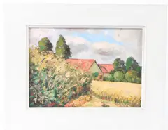 The Hamlet of Lizant, Vienne, France by Bob Vigg, oil on board, sold Feb 2026