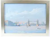 View of the River Thames with Tower Bridge London by Rob Crisp, oil, sold Feb 2026