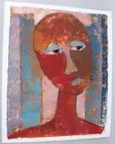 Vacant Eye by Muraina Oyelami, 2004, oil on paper, sold Feb 2026
