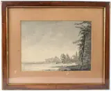 Lake Shore by Isola Bells by Timothy Whidborne, 1949, watercolour, offered Feb 2026