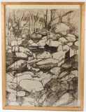 Study of rocks by Norma Jameson, watercolor, offered Feb 2026