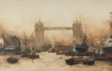 The Pool of London with Tower Bridge by Charles Dixon, 1914, watercolour, sold Feb 2026