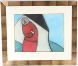 Figure in red by Albert Louden, pastel on paper, offered Feb 2026