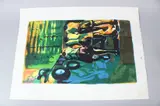 Sugar Cane Truck Pushers by Bruce Onobrakpeya, serigraph, sold Feb 2026