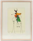 Figure mixed media on paper by Desmond Morris, mixed media on paper, sold Jan 2026