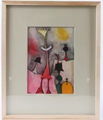 Figures mixed media on paper by Desmond Morris, mixed media on paper, sold Jan 2026