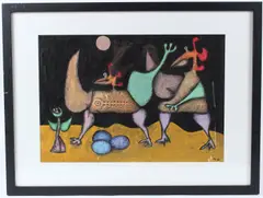 Untitled by Desmond Morris, mixed media on paper, sold Jan 2026