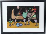 Untitled by Desmond Morris, mixed media on paper, sold Jan 2026