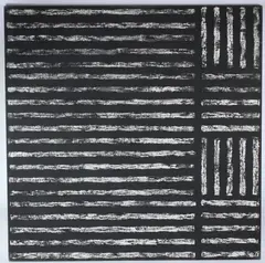 Linear abstract by Richard Allen, oil on canvas, sold Jan 2026
