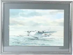Royal Air Force seaplanes watercolour by John Howell, 1981, watercolour, sold Jan 2026