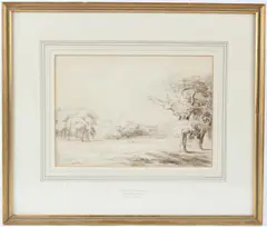 View of Lincoln across the Park by Peter De Wint, watercolour, sold Jan 2026