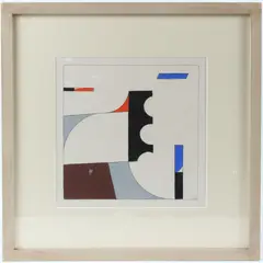 Abstract composition by John Barnicoat, gouache on paper, sold Jan 2026