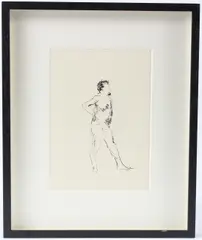 Male nude pen and ink 23 by Patrick Procktor, ink, sold Jan 2026