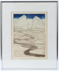 Landscape etching by Stanley William Hayter, etching, sold Jan 2026