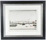 The Harbour colour lithograph by L. S. Lowry, lithograph, sold Jan 2026