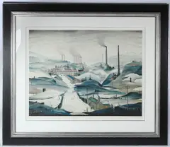 Industrial panorama colour lithograph by L. S. Lowry, lithograph, sold Jan 2026