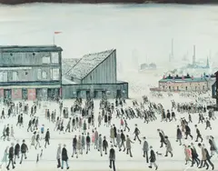 Going to the Match colour lithograph by L. S. Lowry, lithograph, sold Jan 2026