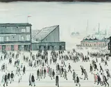Going to the Match colour lithograph by L. S. Lowry, lithograph, sold Jan 2026