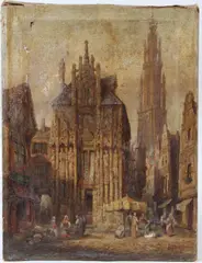 Antwerp Belguim by Henry Schafer, oil on canvas, sold Dec 2025