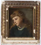 Portrait of a girl by Anna Pulvermacher, 1882, oil on canvas, sold Dec 2025
