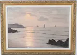 Sunset Rotheneuf , I et V by Roger de la Corbière, oil on canvas, sold Dec 2025