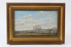 April Morning Stewkley Bucks by Edward Stamp, 1998, oil on board, sold Dec 2025