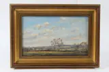 April Morning Stewkley Bucks by Edward Stamp, 1998, oil on board, sold Dec 2025