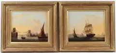 Hungerford Bridge and Tilbury Port by Frederick Calvert, oil, offered Dec 2025