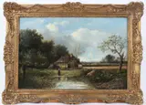 Landscape with cottage oil on canvas signed 39 x 60cm by Joseph Thors, oil on canvas, sold Dec 2025