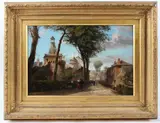 Monfort-sur-Meu. Ille et Vilaine by Lennard Lewis, 1887, oil on board, sold Dec 2025