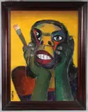 Self portrait of the artist by Nguyen van Nghia, oil on canvas, offered Dec 2025