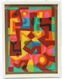 Equivocal Joke' oil on board signed and dated 1977 inscribed verso 24 x 18cm by Gabriel Weissmann, 1977, oil on board, sold Dec 2025