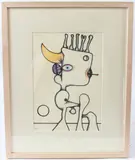 Figure mixed media on paper by Desmond Morris, mixed media on paper, sold Dec 2025