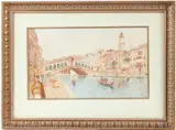 View of Venice with the Rialto Bridge by Carlo Menegazzi, watercolour, offered Dec 2025