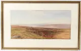 Moorland landscape with shepherd by Arthur Henry Enock, watercolour, offered Dec 2025