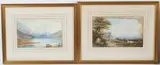 Mountain landscapes pair of watercolours by W B Campbell, watercolor, offered Dec 2025