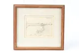 The River Bank' pencil drawing, later signed with initials and dated 1816-17 Agnews label and catalogue label verso 9 x 12cm by John Linnell, 1816, pencil, sold Dec 2025