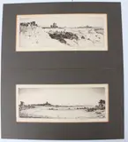 Landscapes with distant church towers by Kenneth C. Holmes, pencil, sold Dec 2025
